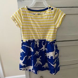 Mini Boden dinosaur print dress, size 3-4